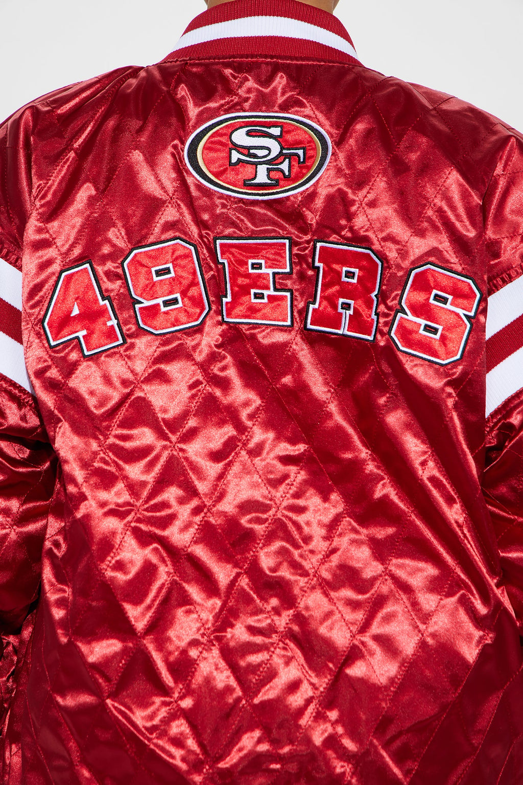 49ers Quilted Bomber Jacket - Red