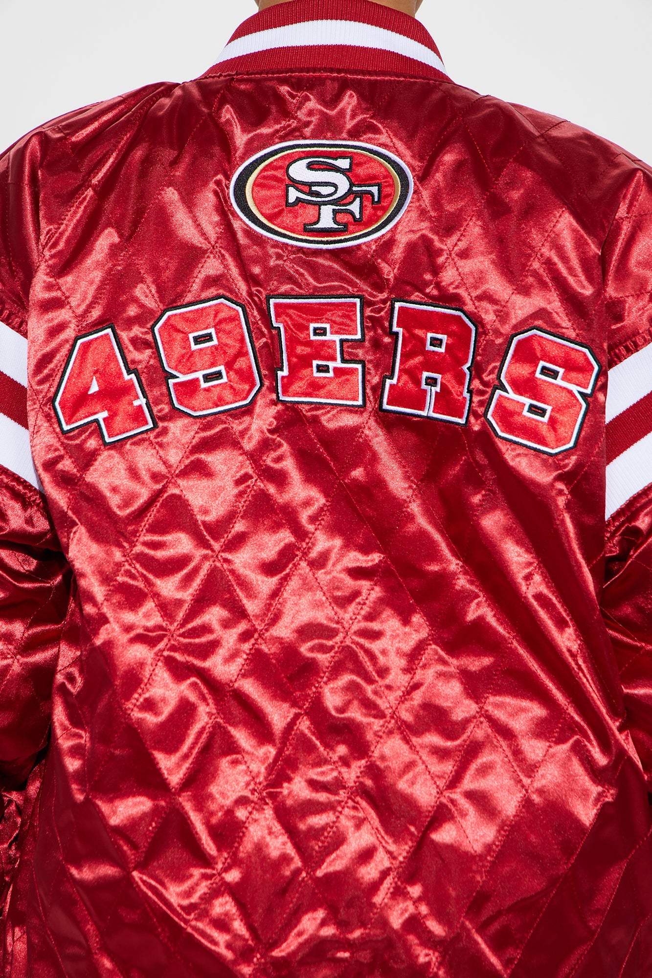 49ers Quilted Bomber Jacket - Red