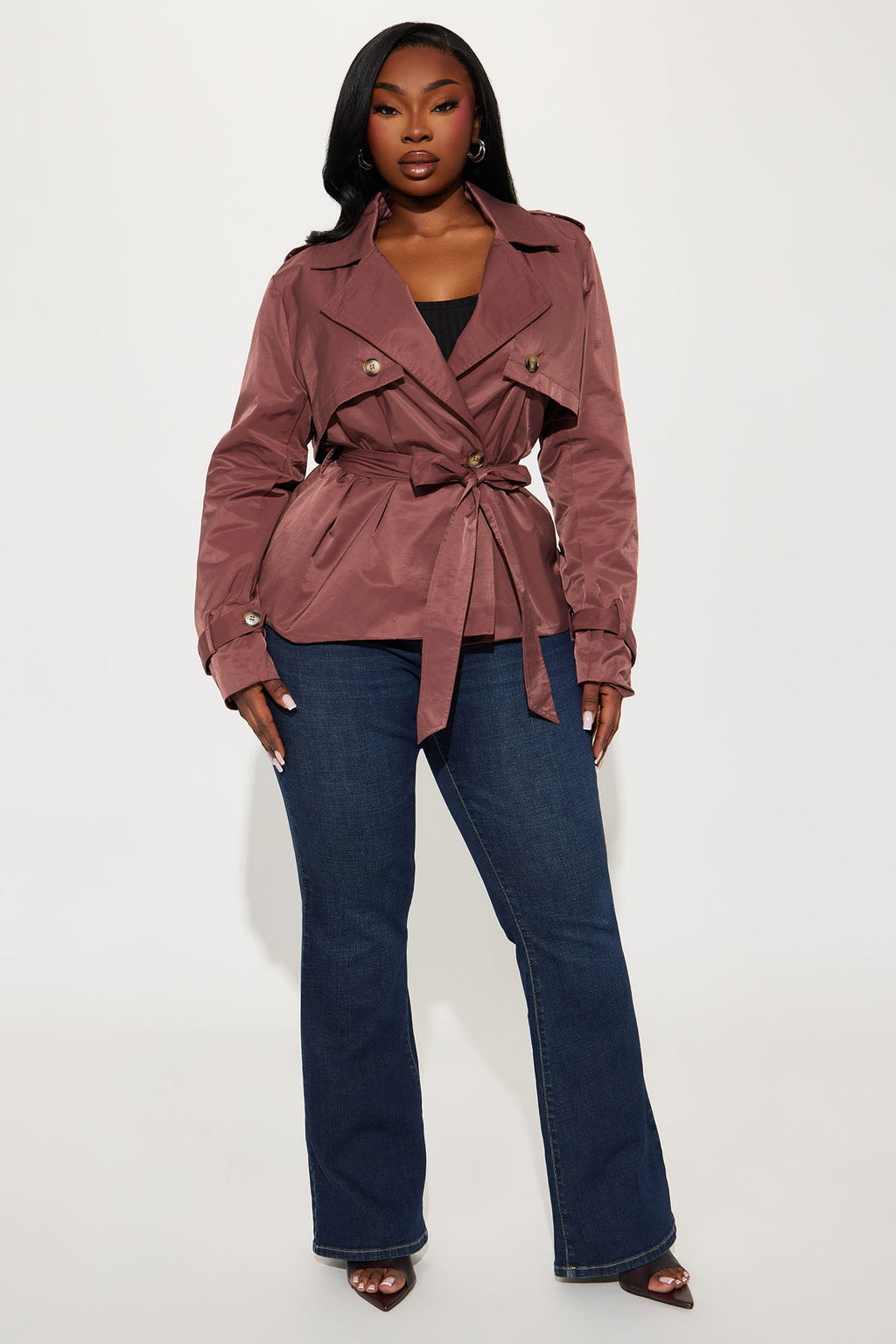 Cassidy Belted Trench - Chocolate