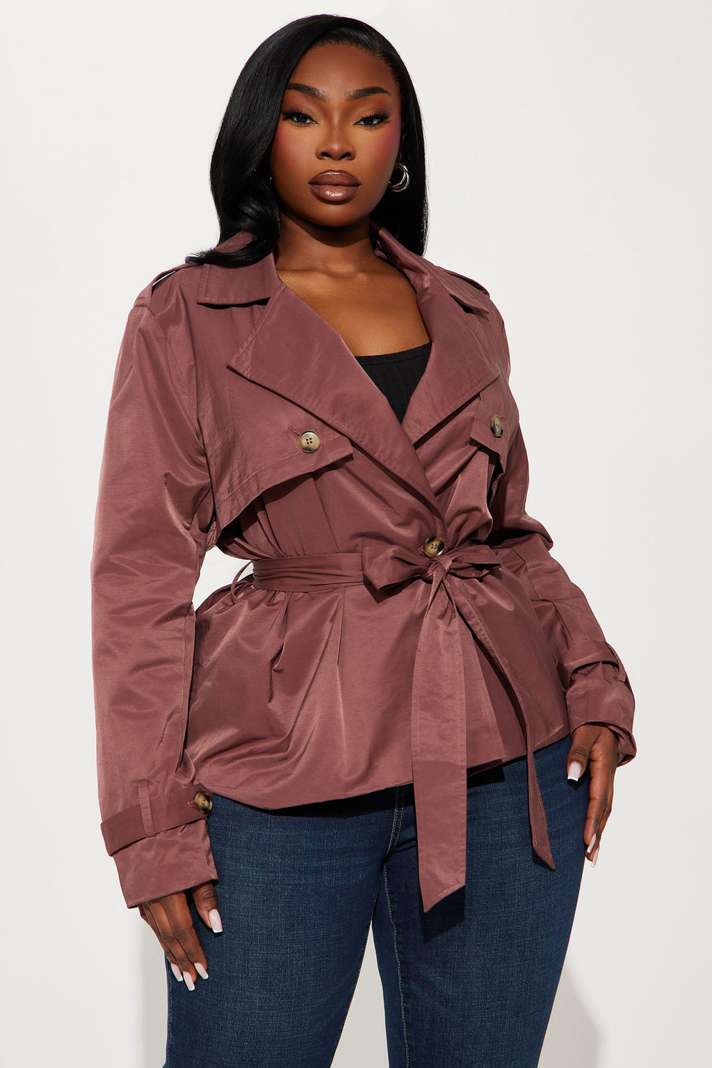 Cassidy Belted Trench - Chocolate
