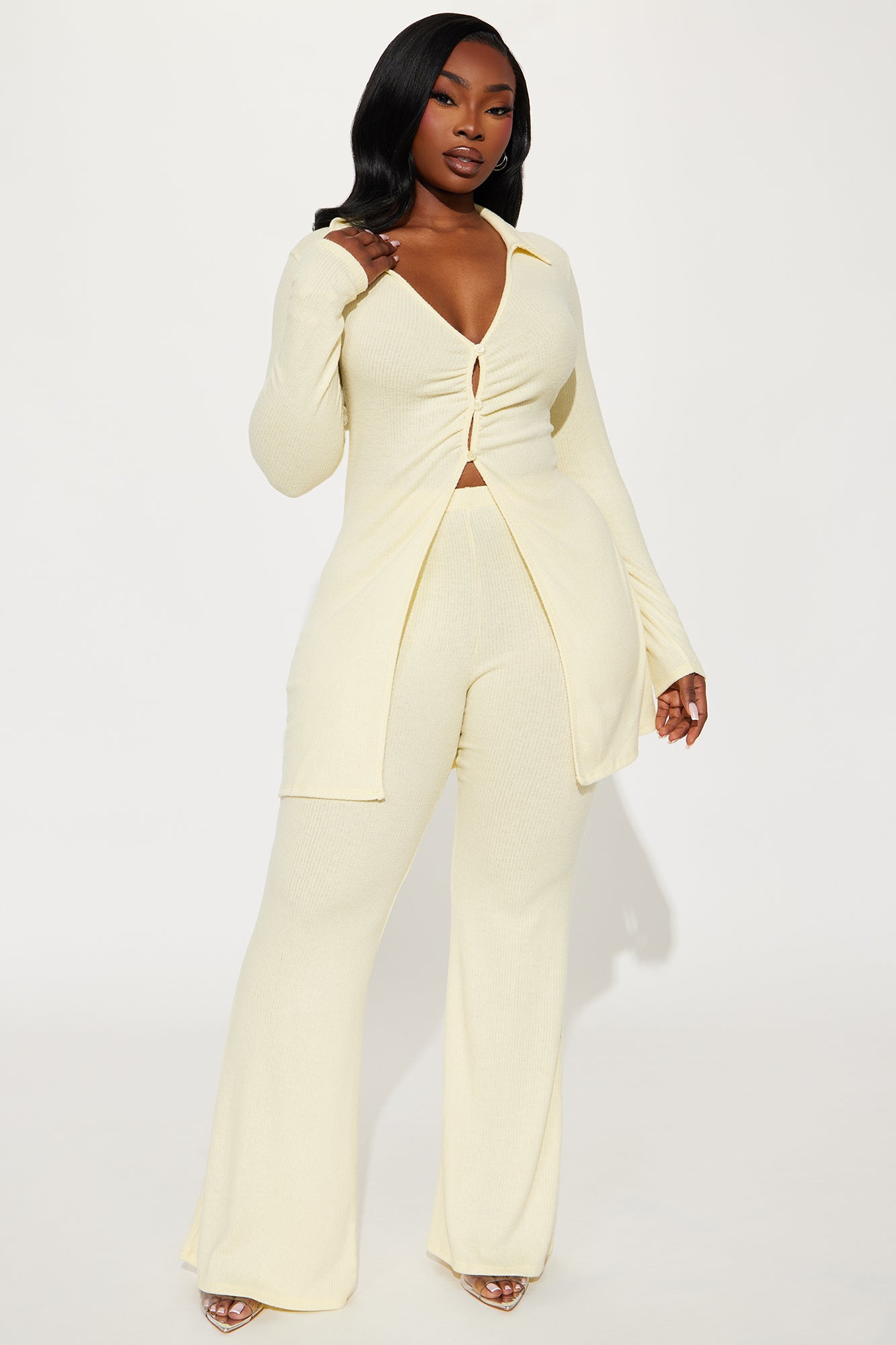 Camille Cozy Pant Set - Butter Yellow