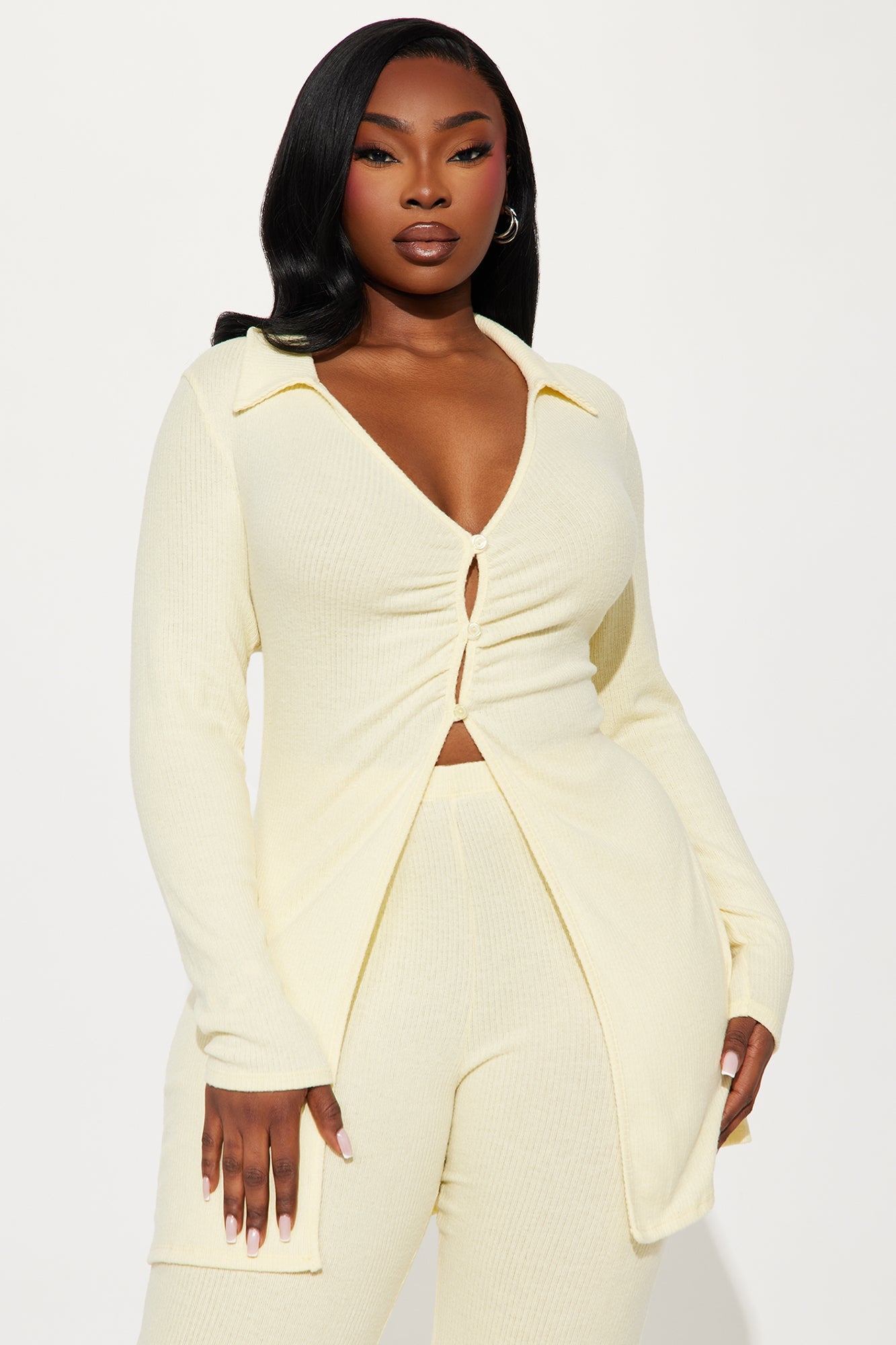 Camille Cozy Pant Set - Butter Yellow