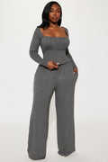Celine Pant Set - Charcoal