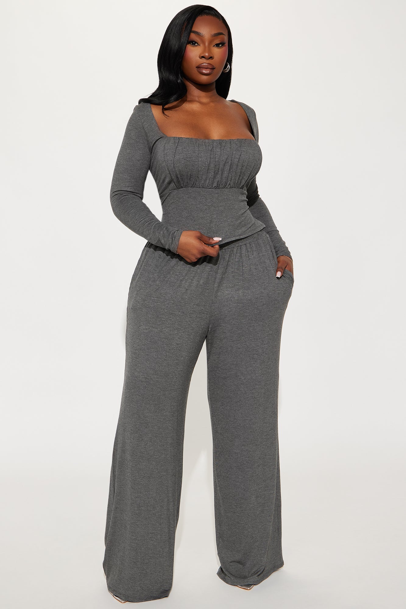 Celine Pant Set - Charcoal