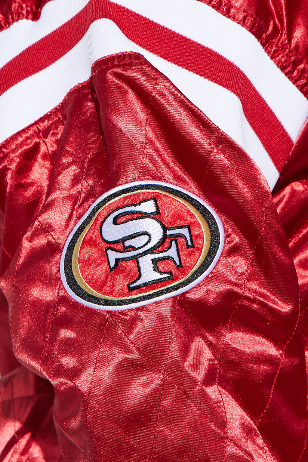 49ers Quilted Bomber Jacket - Red