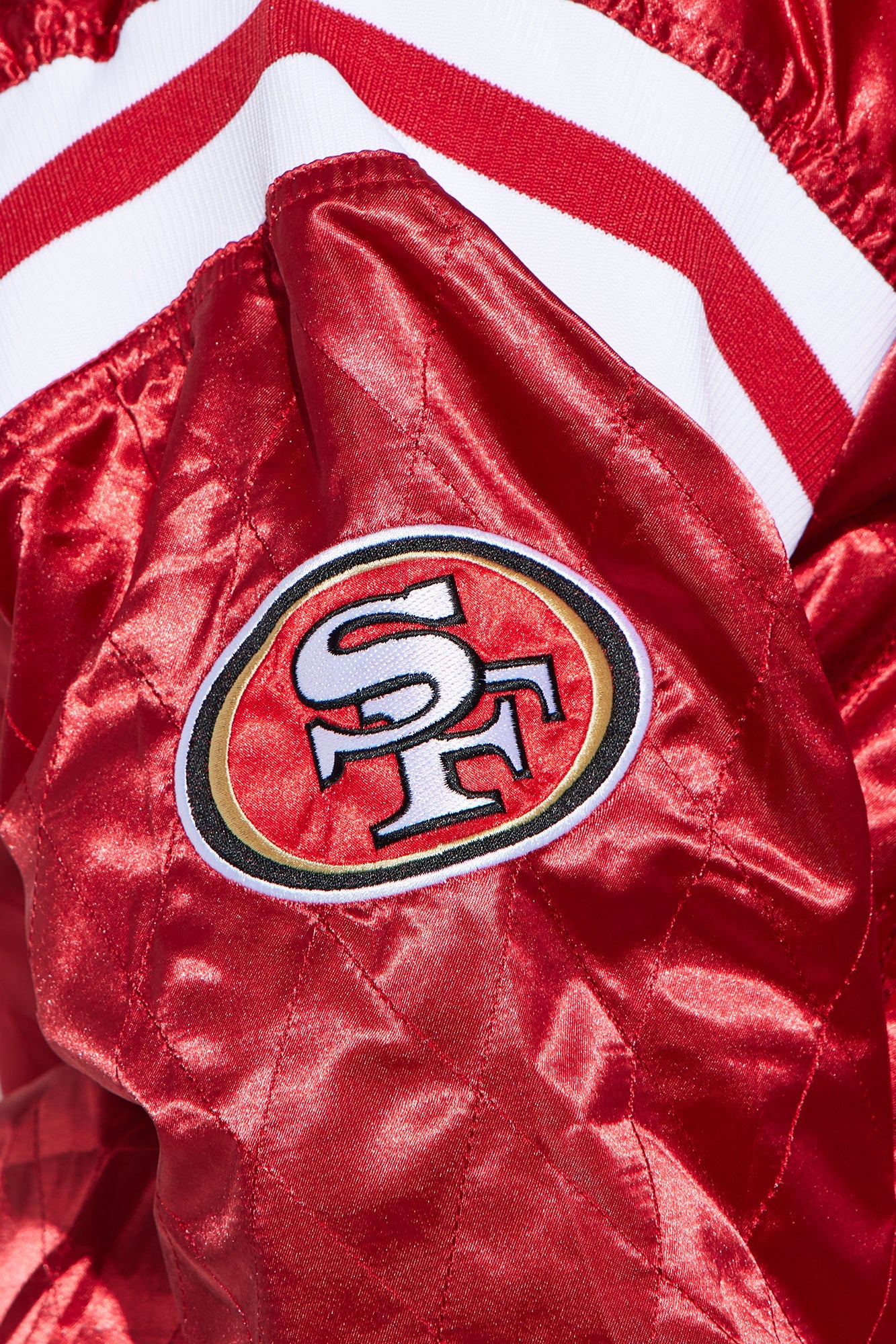 49ers Quilted Bomber Jacket - Red
