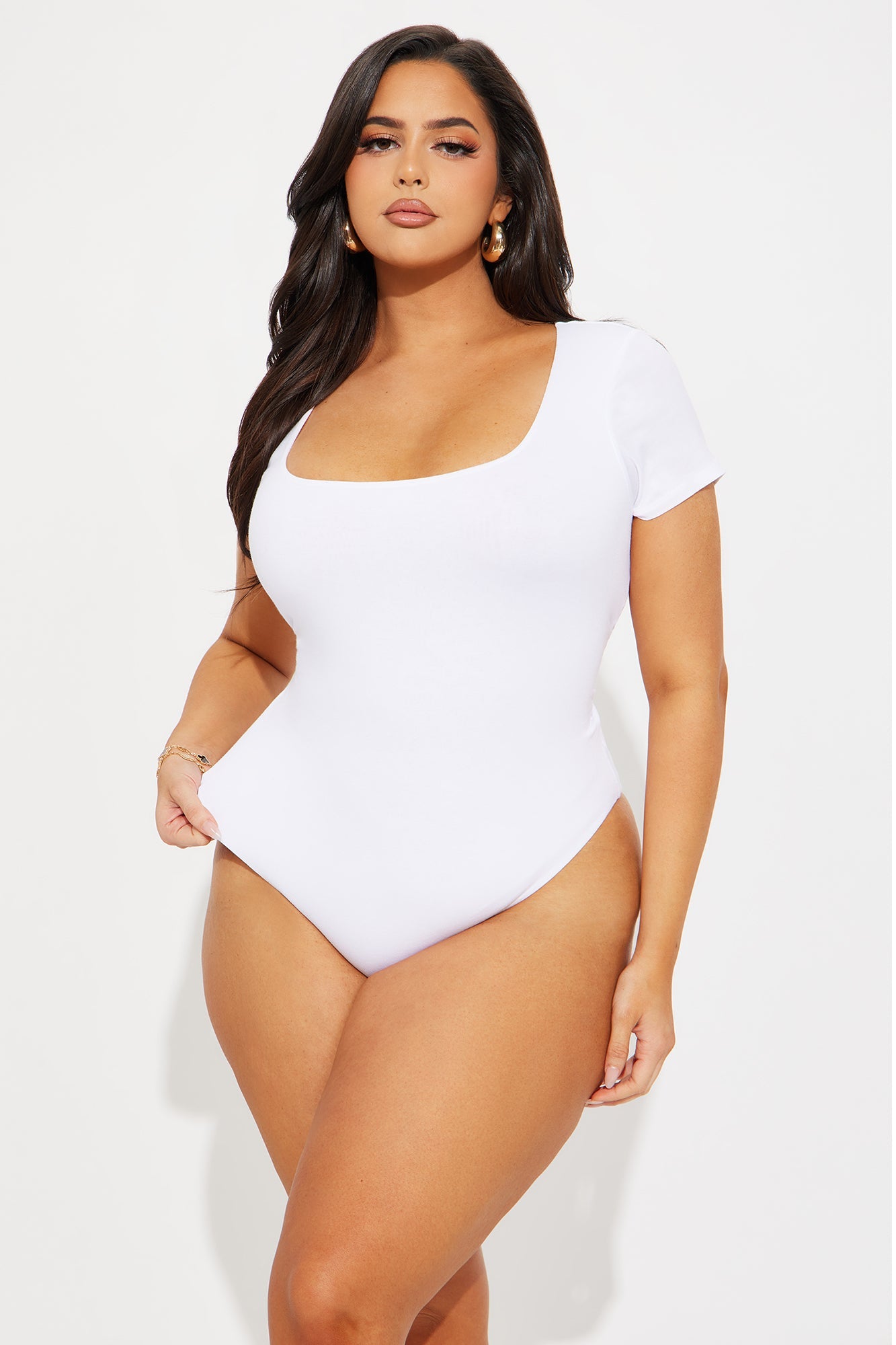 Devyn Double Layered Bodysuit - White