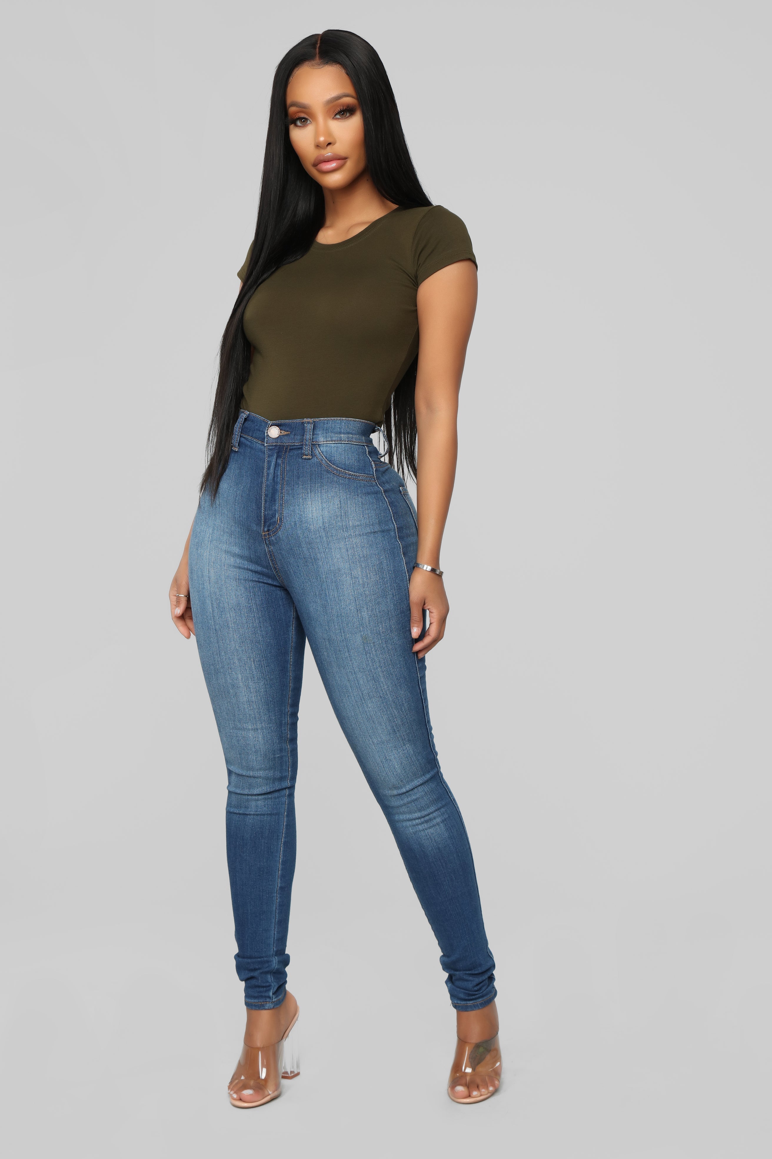 Lily Crew Neck Top - Olive