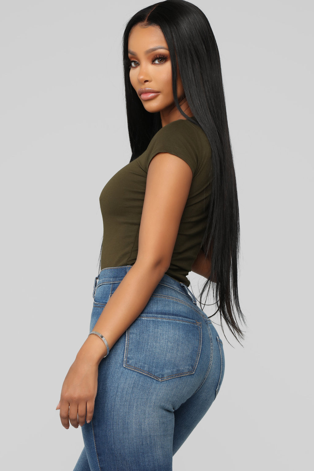 Lily Crew Neck Top - Olive