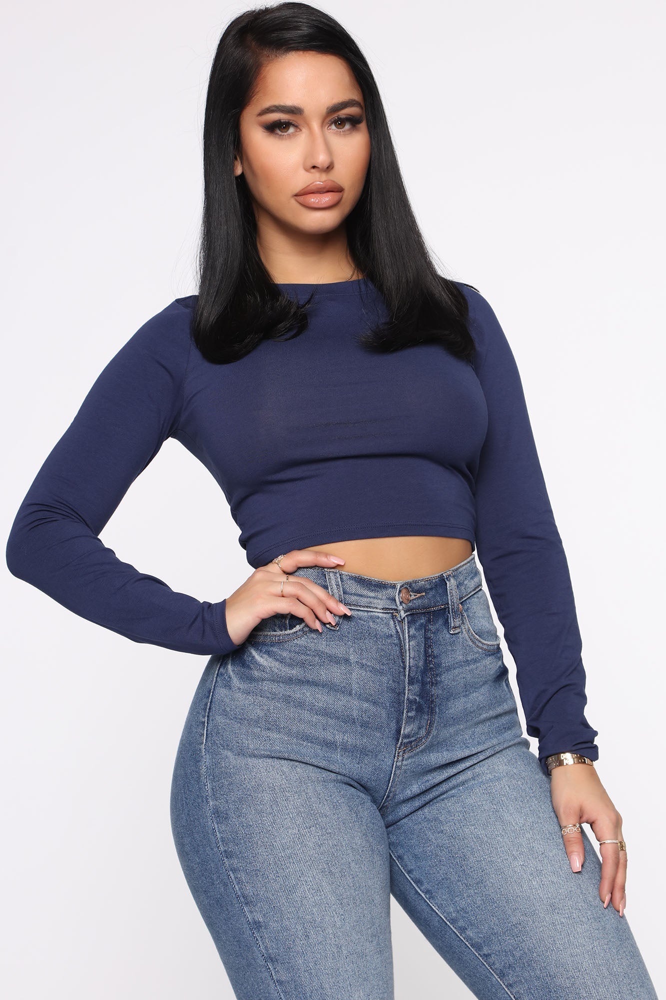 Robin Long Sleeve Top - Navy