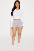 Miley Basic Shorts - Heather Grey
