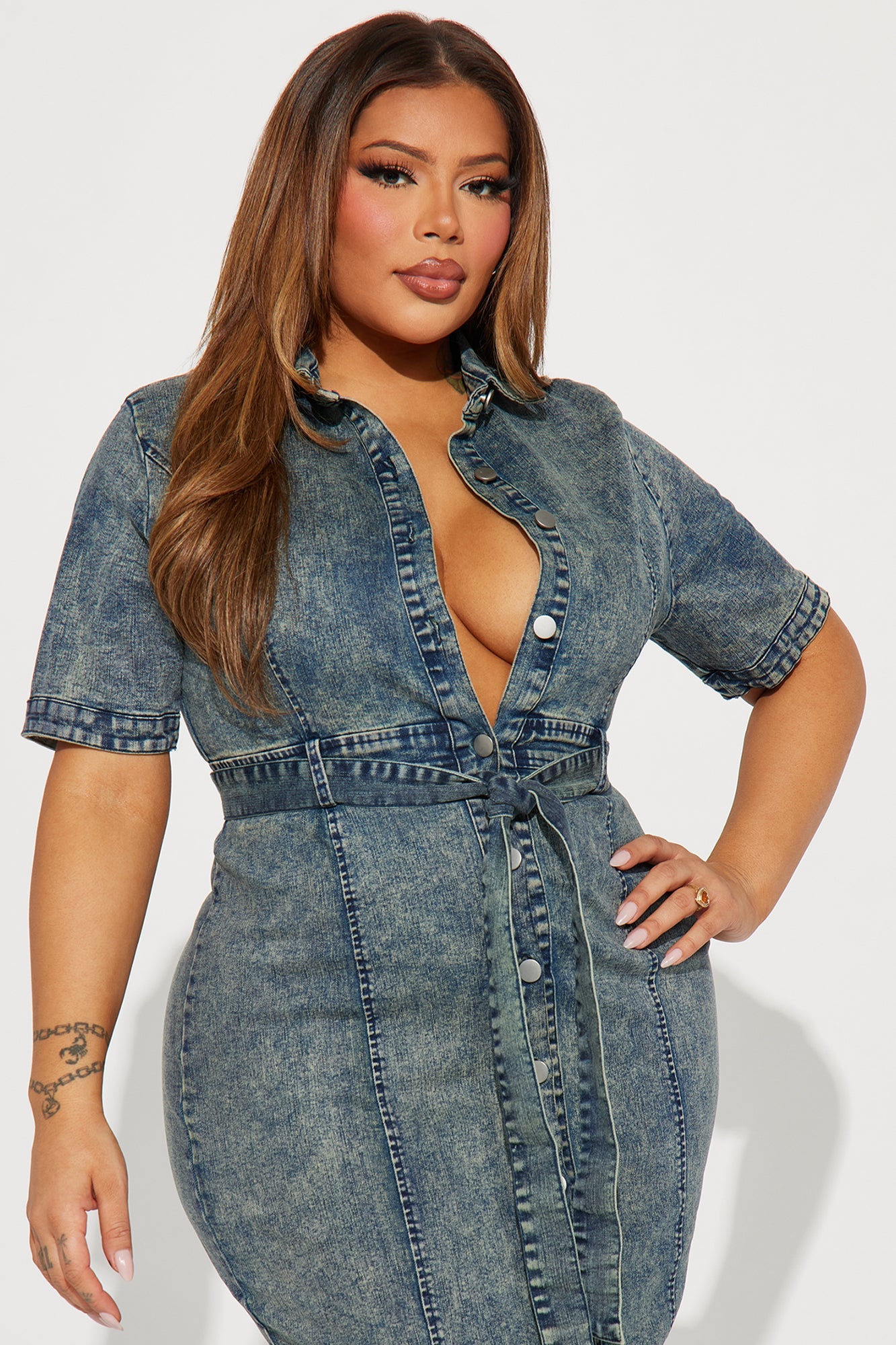 Kara Denim Maxi Dress - Blue