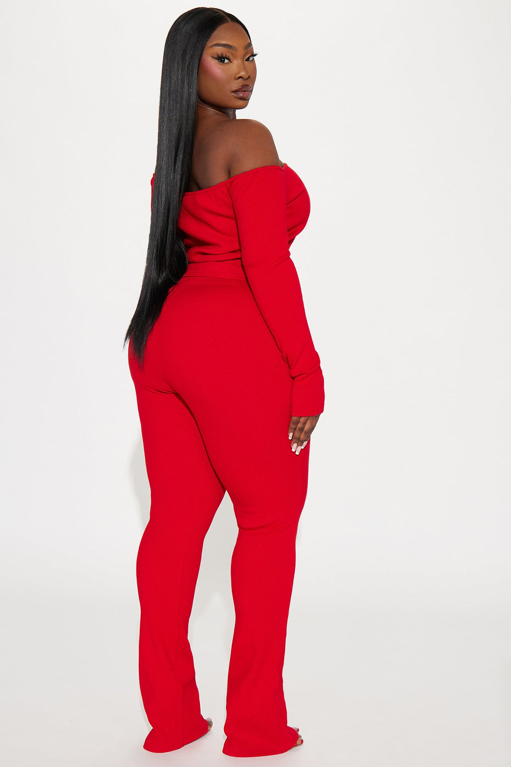 Heartless Heavy Rib Pant Set - Red