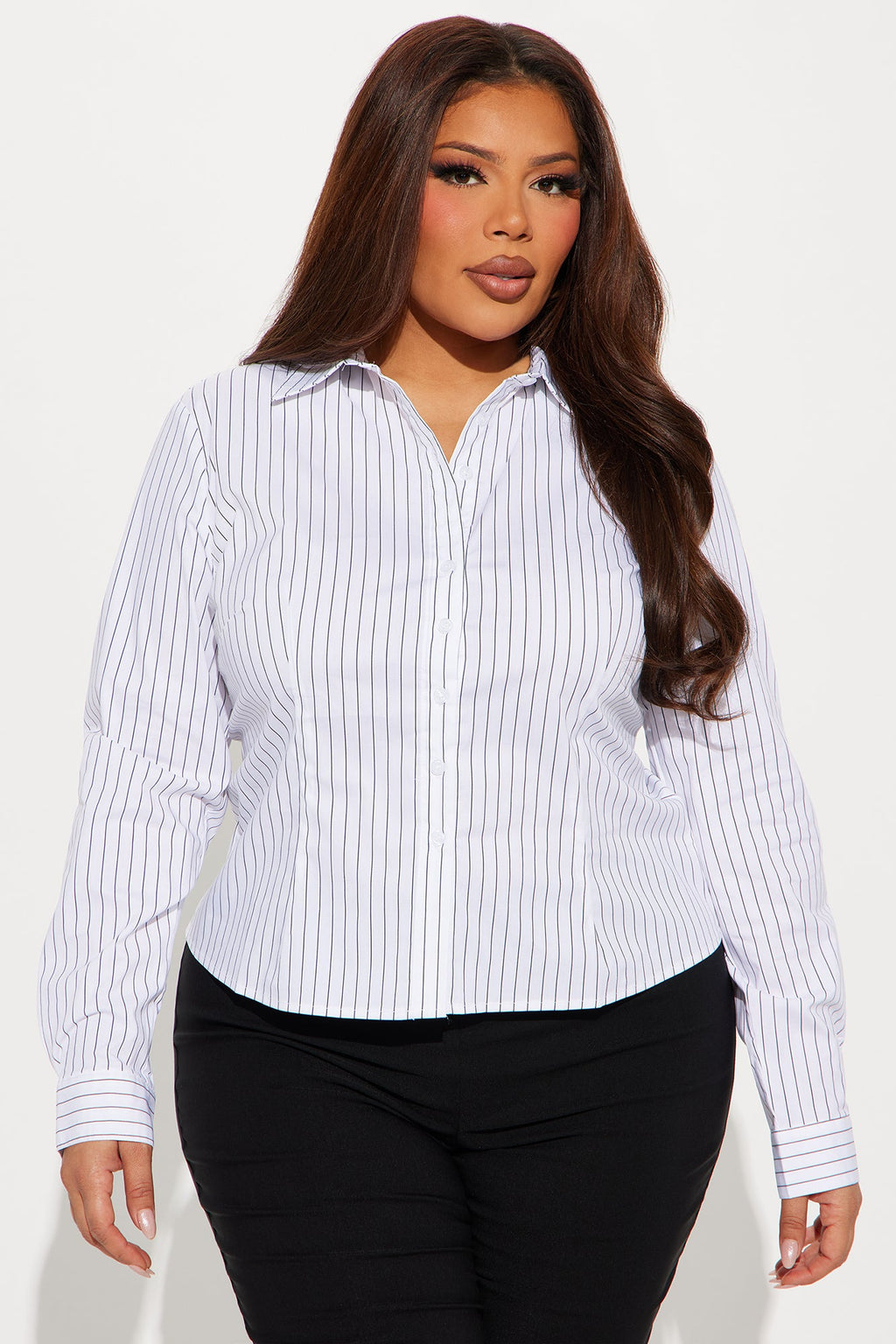 One Step Ahead Striped Shirt - White/Black