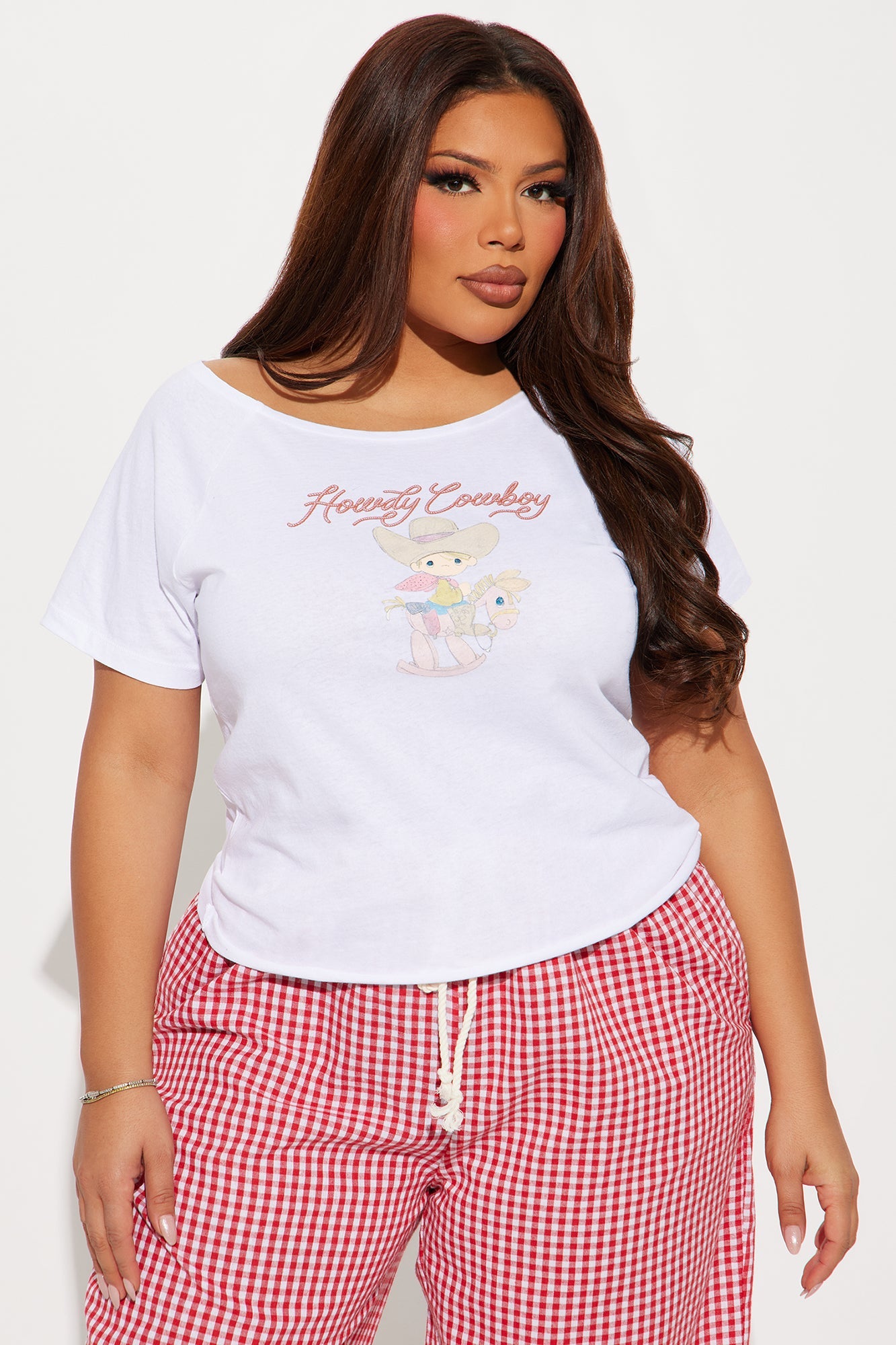 Precious Moments Howdy Off Shoulder Top - White
