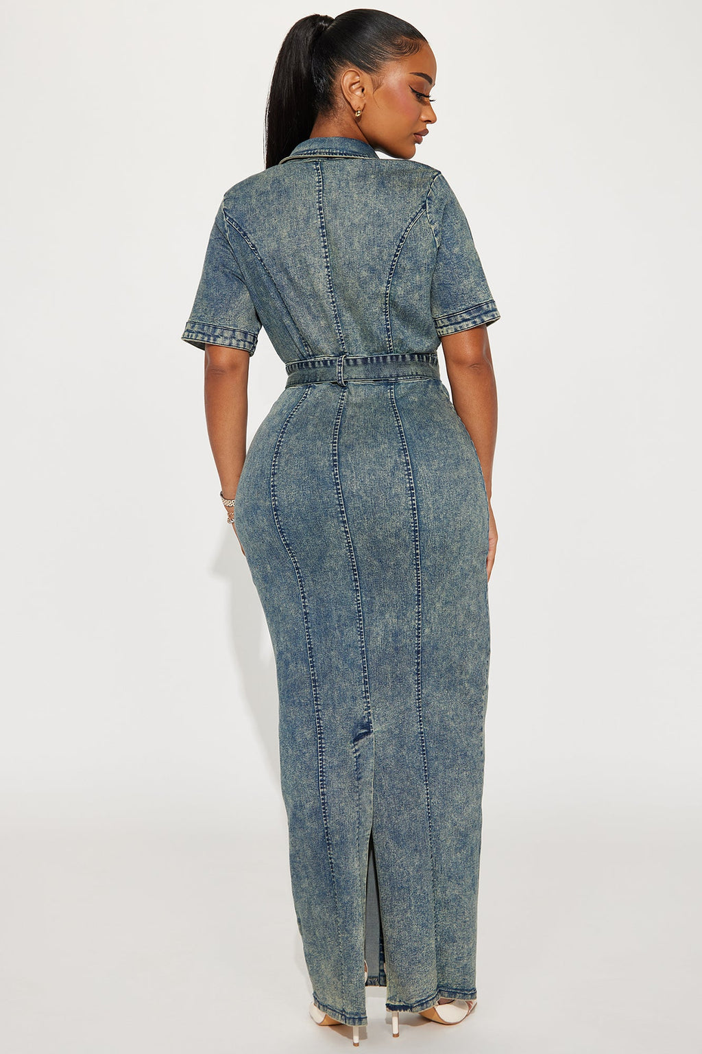 Kara Denim Maxi Dress - Blue