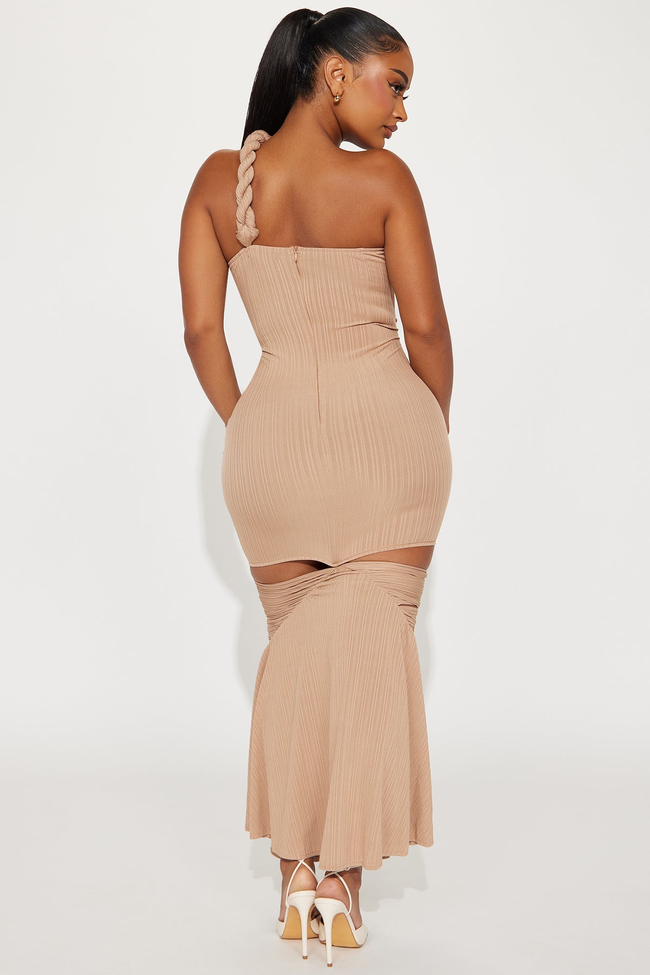 Twist It Up Maxi Dress - Taupe