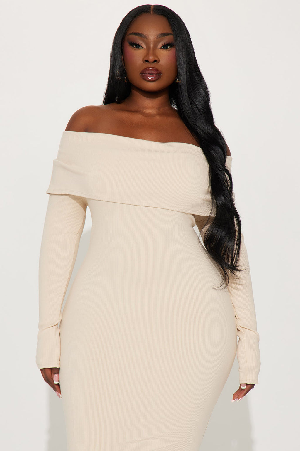 Nayeli Snatched Maxi Dress - Cream