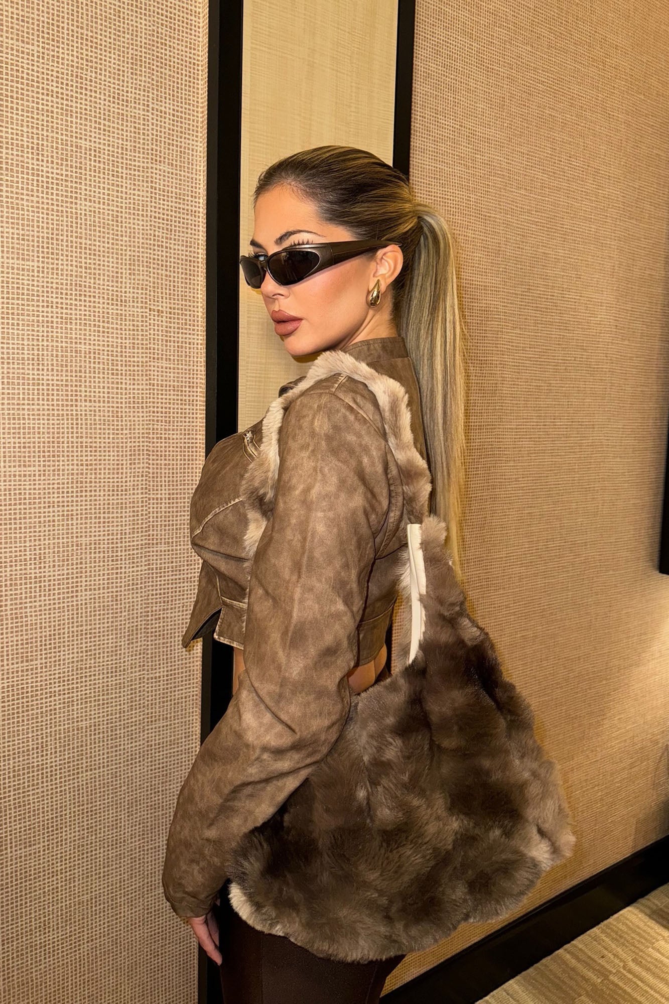 Cuddly Cub Tote Handbag - Brown/combo