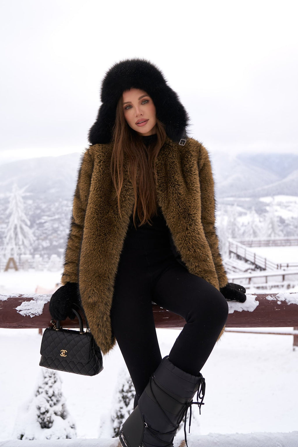 So Demure Faux Fur Coat - Brown