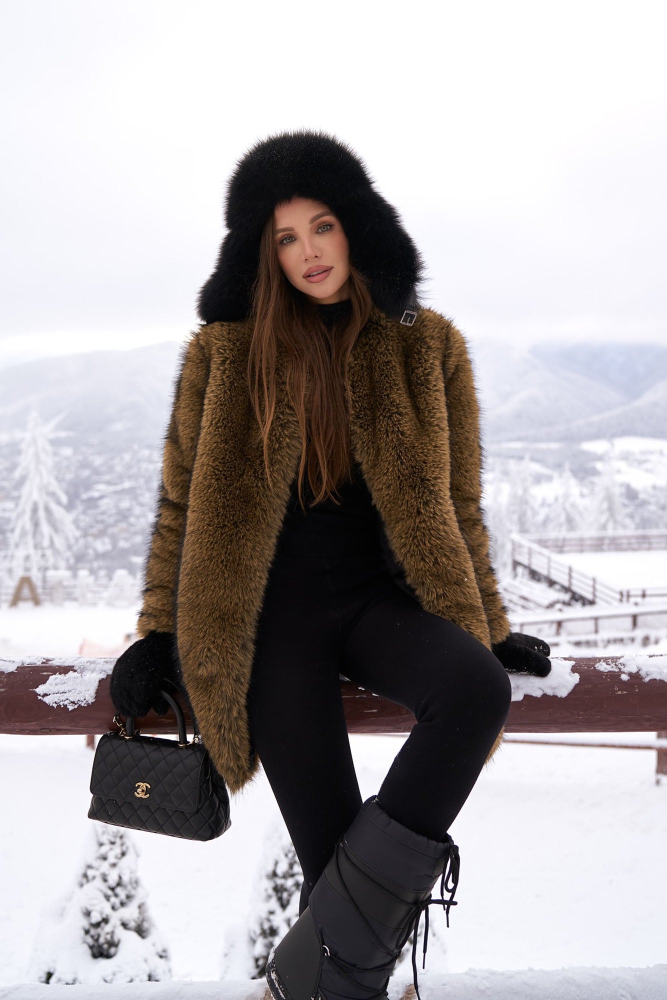 So Demure Faux Fur Coat - Brown