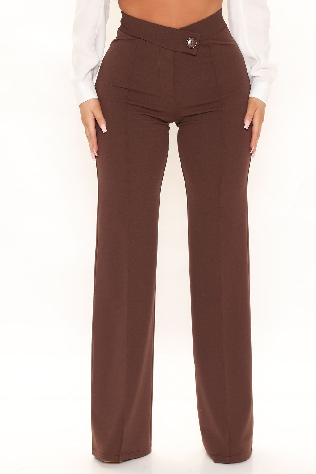 Call It Even Wide Leg Dress Pants - Chocolate