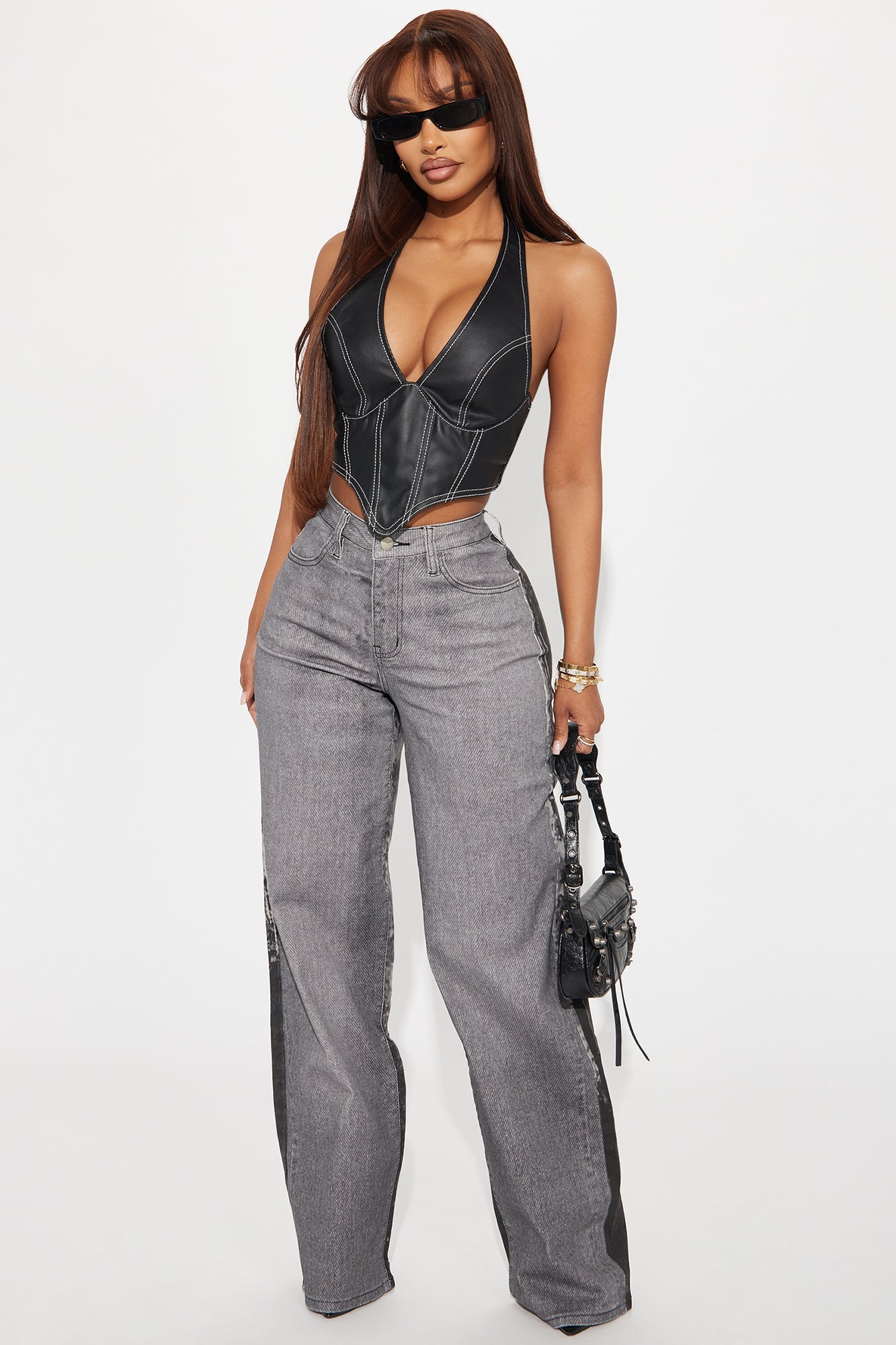 Most Hated Stretch Printed Straight Leg Jeans - Grey