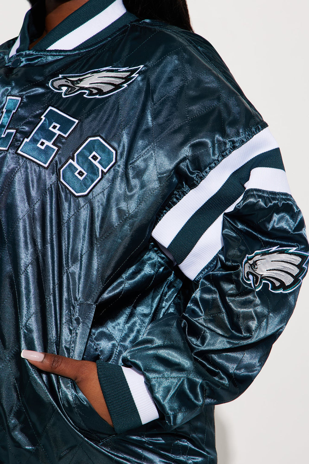 Eagles Quilted Bomber Jacket - Green