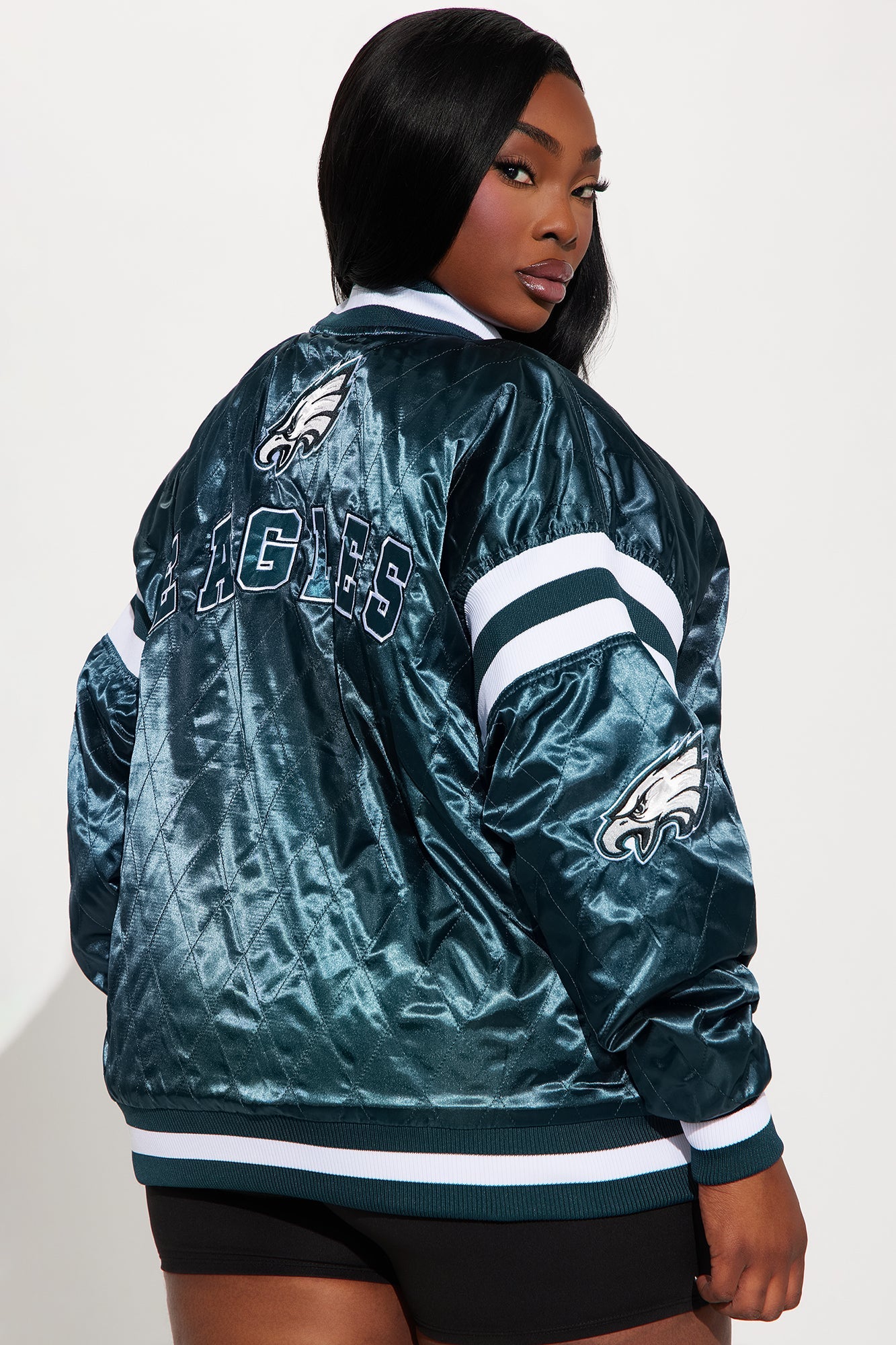 Eagles Quilted Bomber Jacket - Green