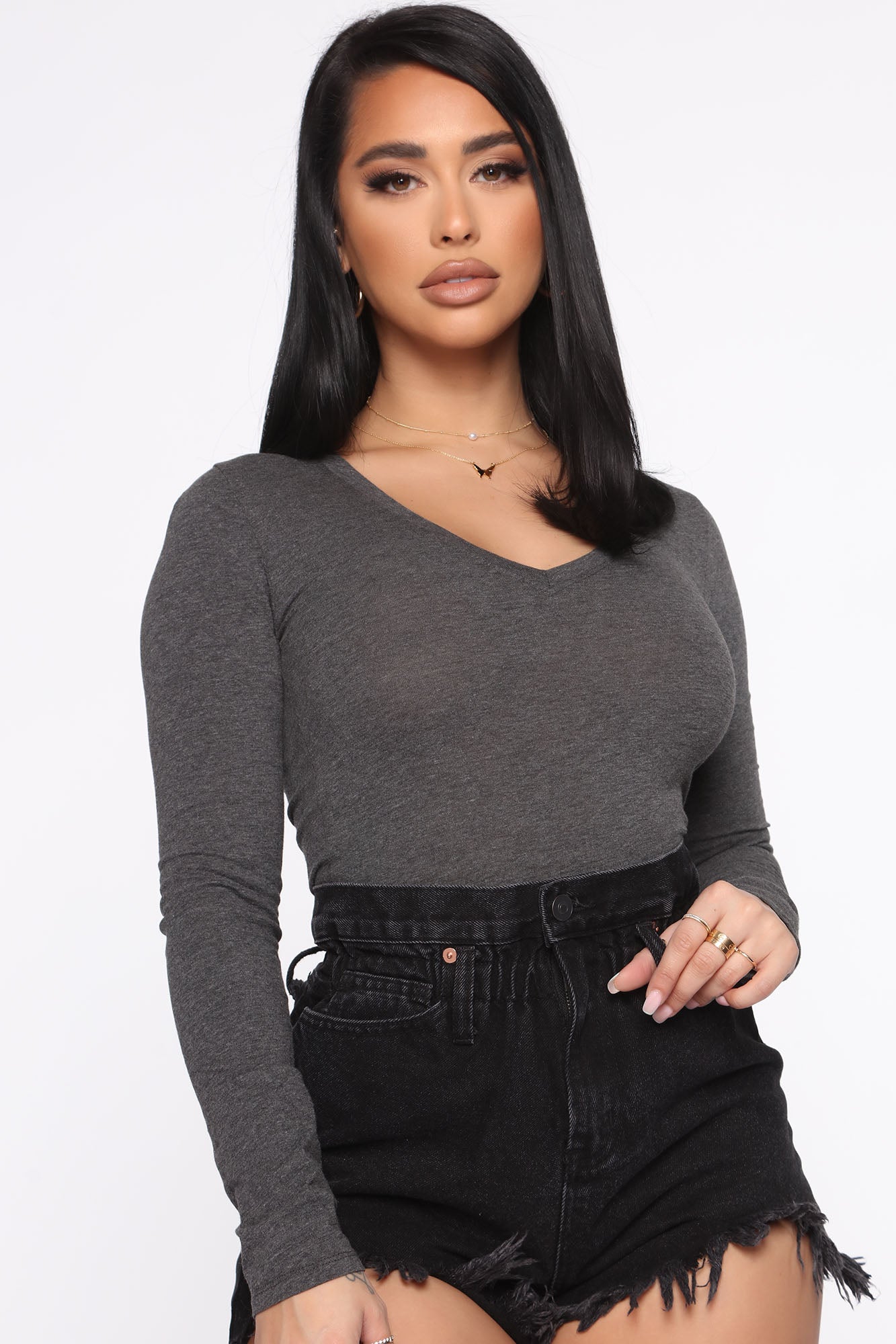 Your Everyday Long Sleeve Tee - Charcoal