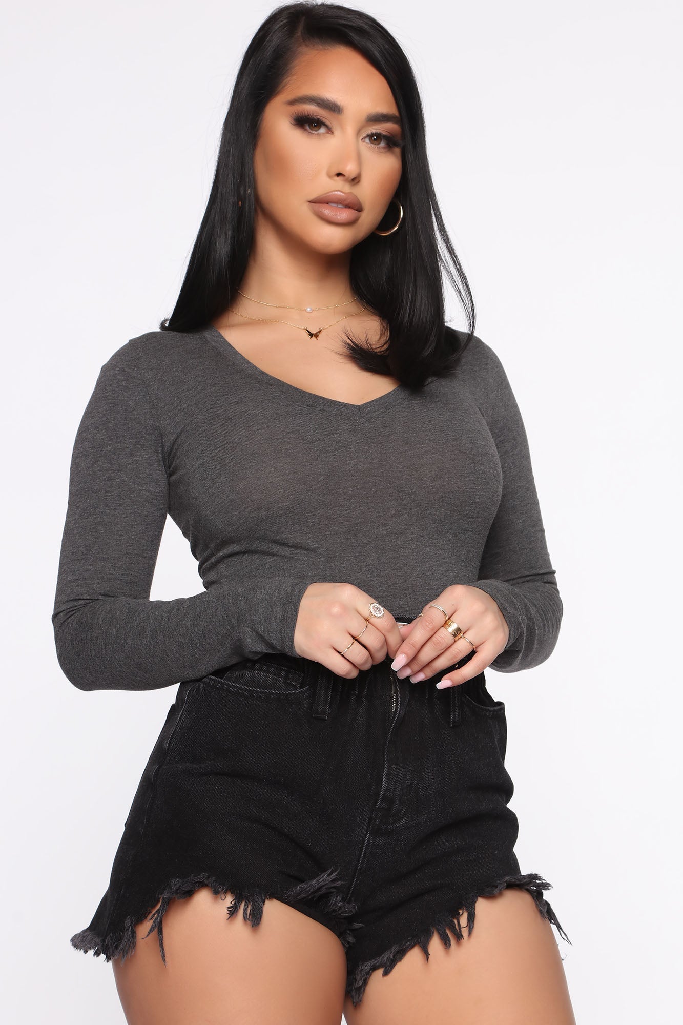 Your Everyday Long Sleeve Tee - Charcoal