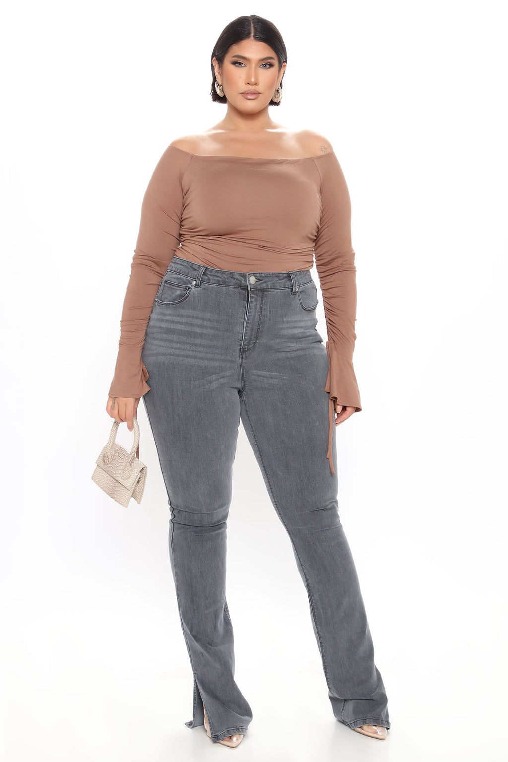 Tall Soho Side Split Skinny Jeans - Grey