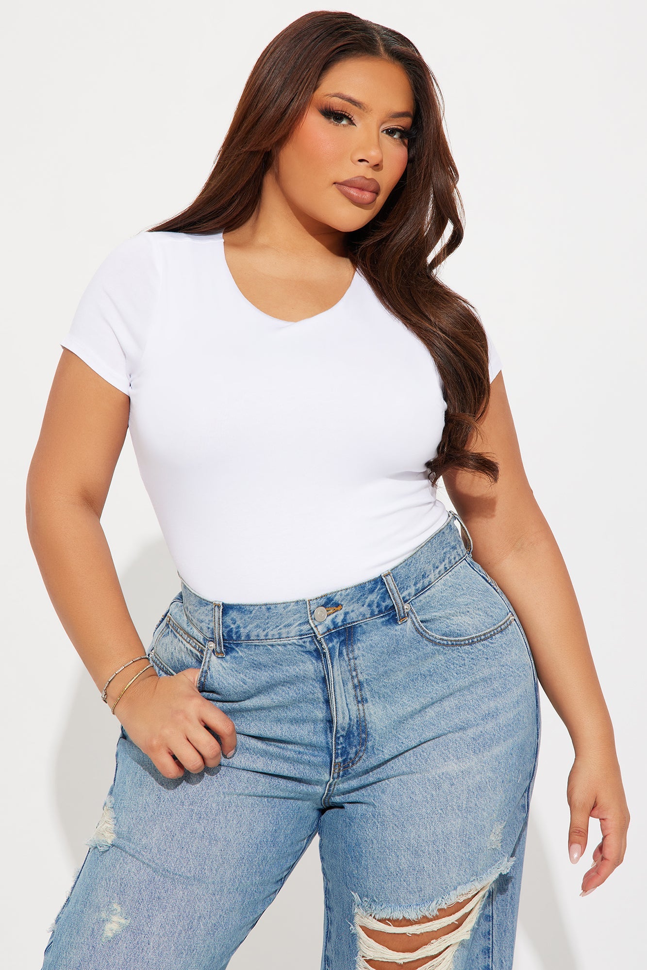 Samara Double Layered Bodysuit - White