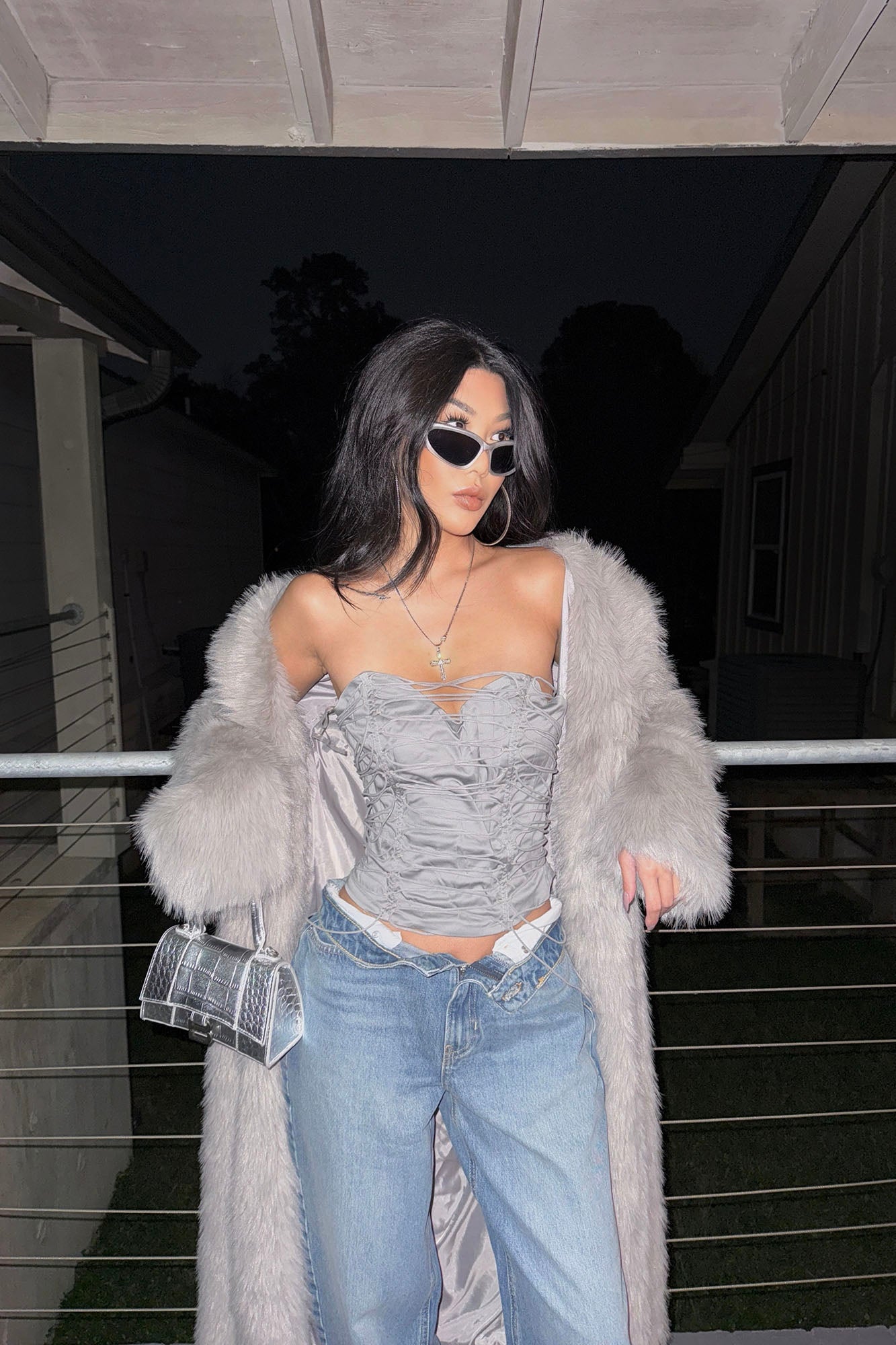 All The Details Corset Top - Grey