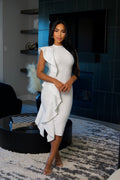 Raylin Bandage Midi Dress - White