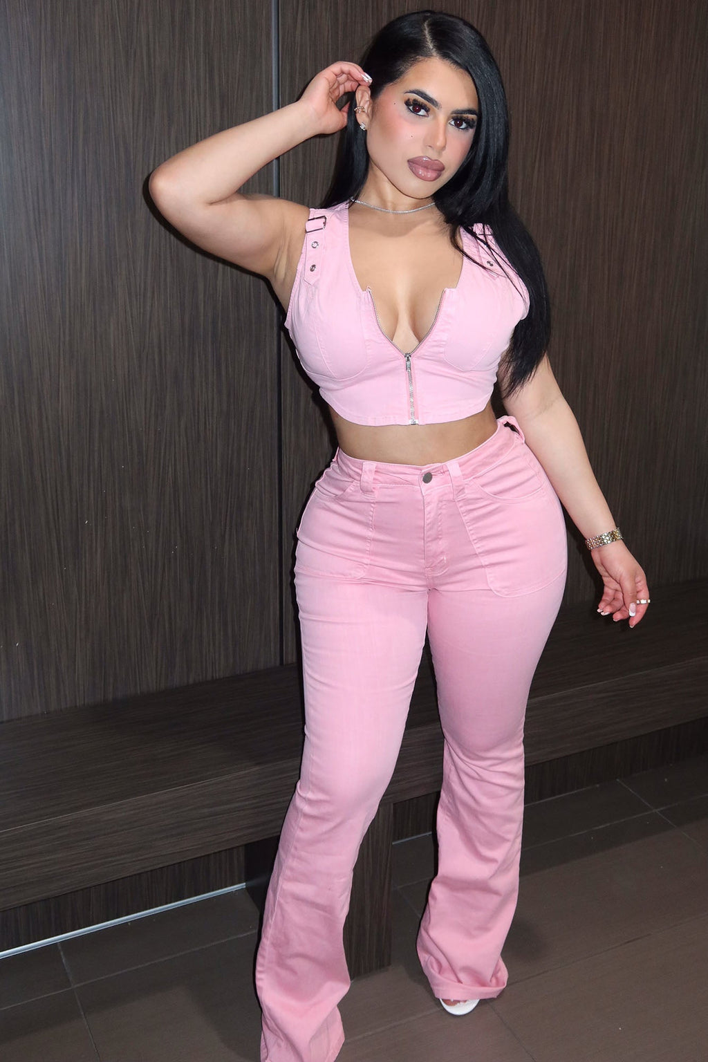 Unconditional Love Flare Jeans - Pink