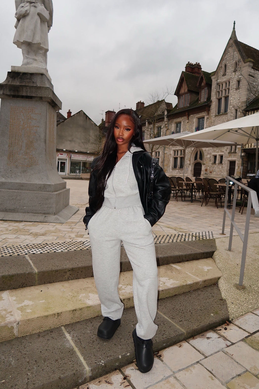 Brianna Jogger Pant Set - Heather Grey