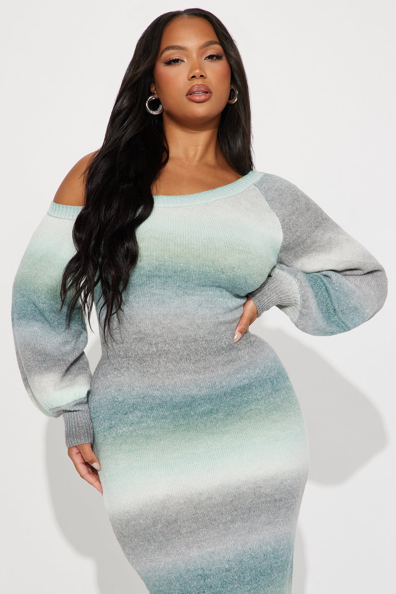 Shyanne Sweater Midi Dress - Green