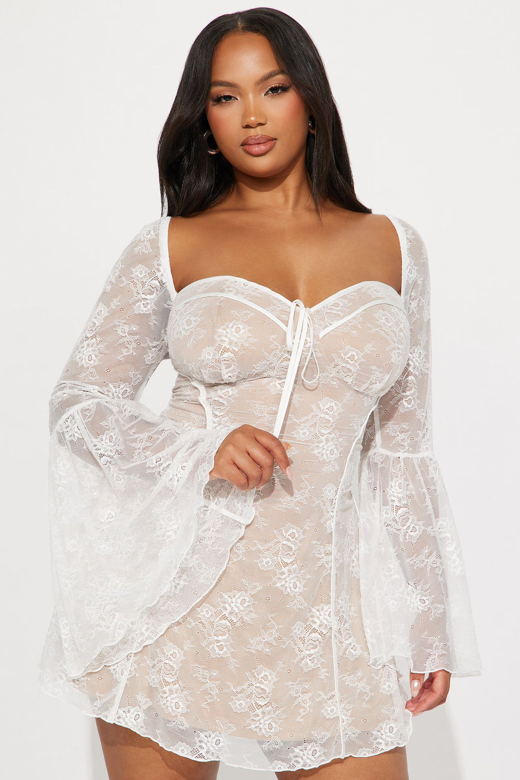 Analise Lace Mini Dress - Nude/combo