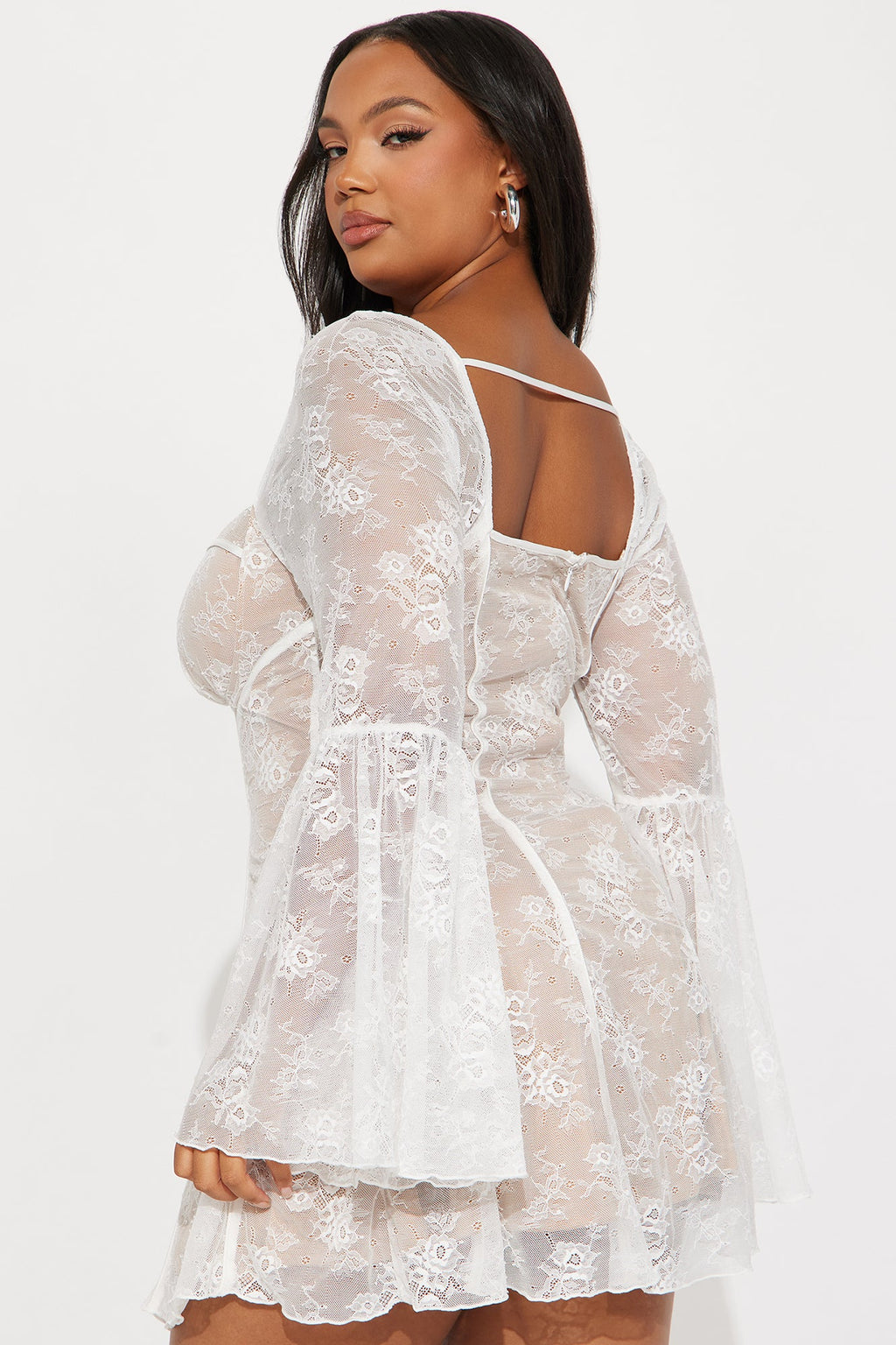 Analise Lace Mini Dress - Nude/combo