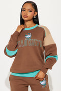 Hello Kitty Color Block Sweatshirt - Brown/combo