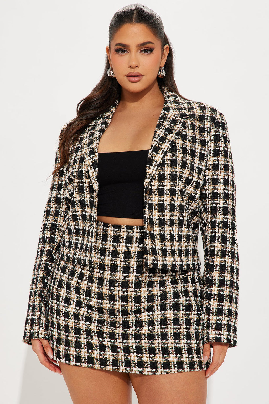 Old Money Rules Tweed Blazer - Black/combo