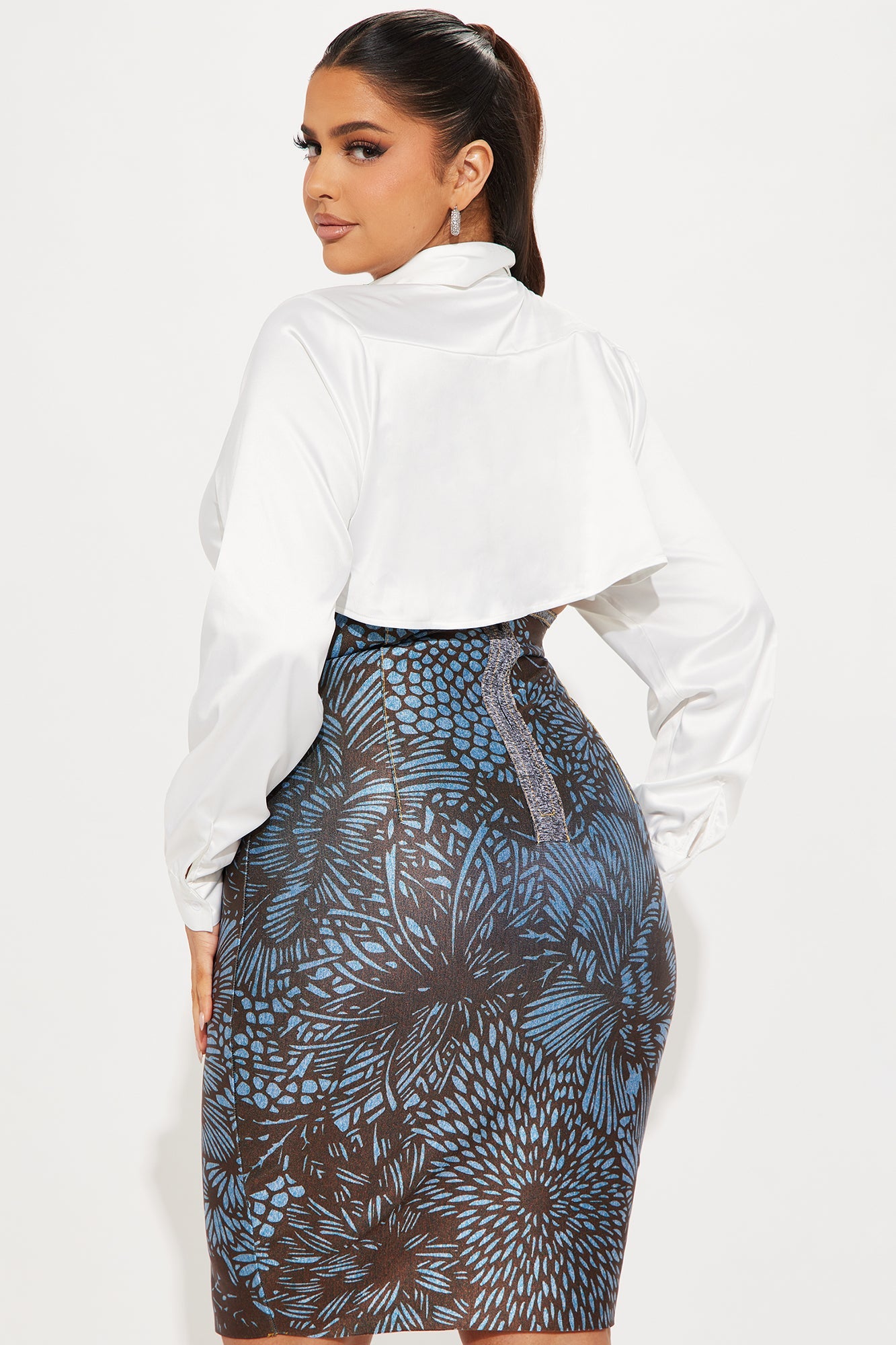 The Mediator Bandage Midi Dress - Brown/combo