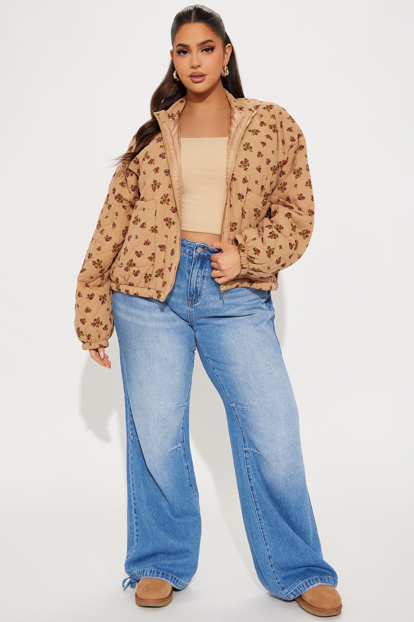 As Sweet As They Come Oversized Quilted Jacket - Stone