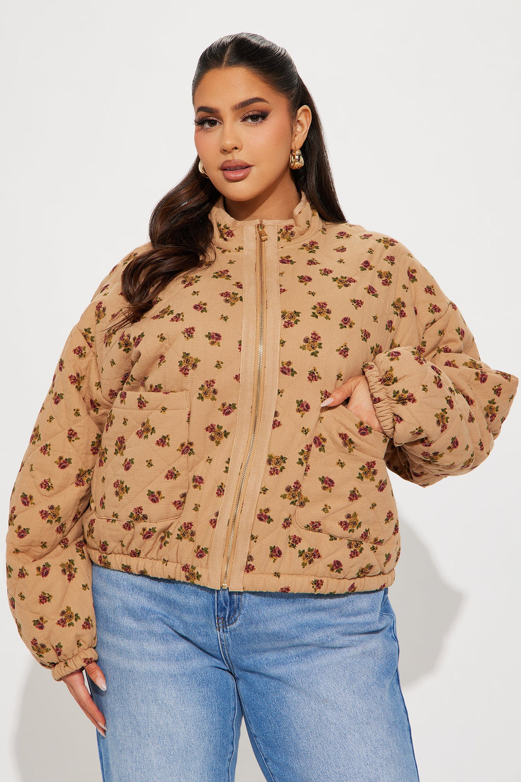 As Sweet As They Come Oversized Quilted Jacket - Stone