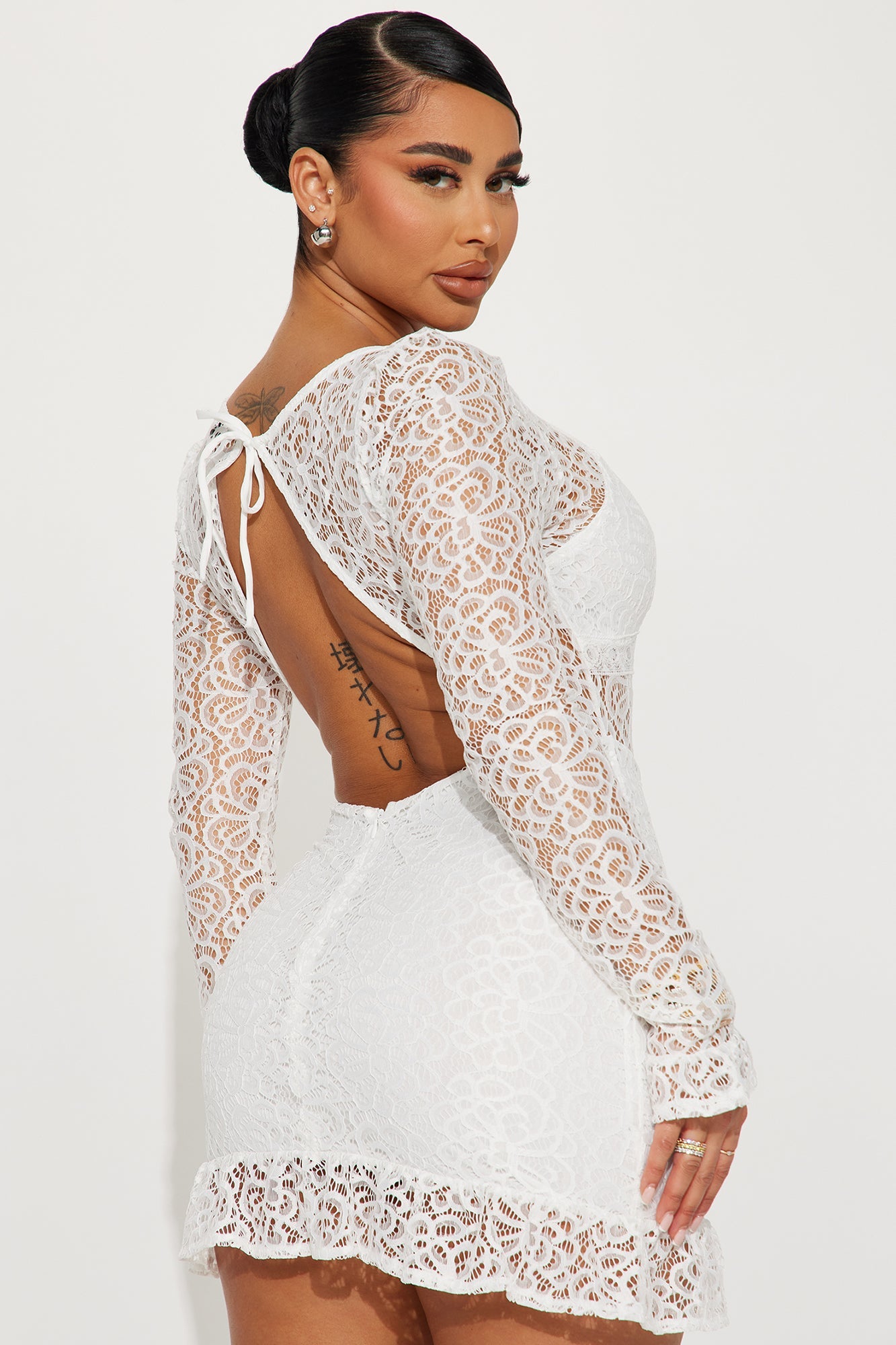 Sophia Lace Mini Dress - White