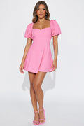Sienna Linen Mini Dress - Pink