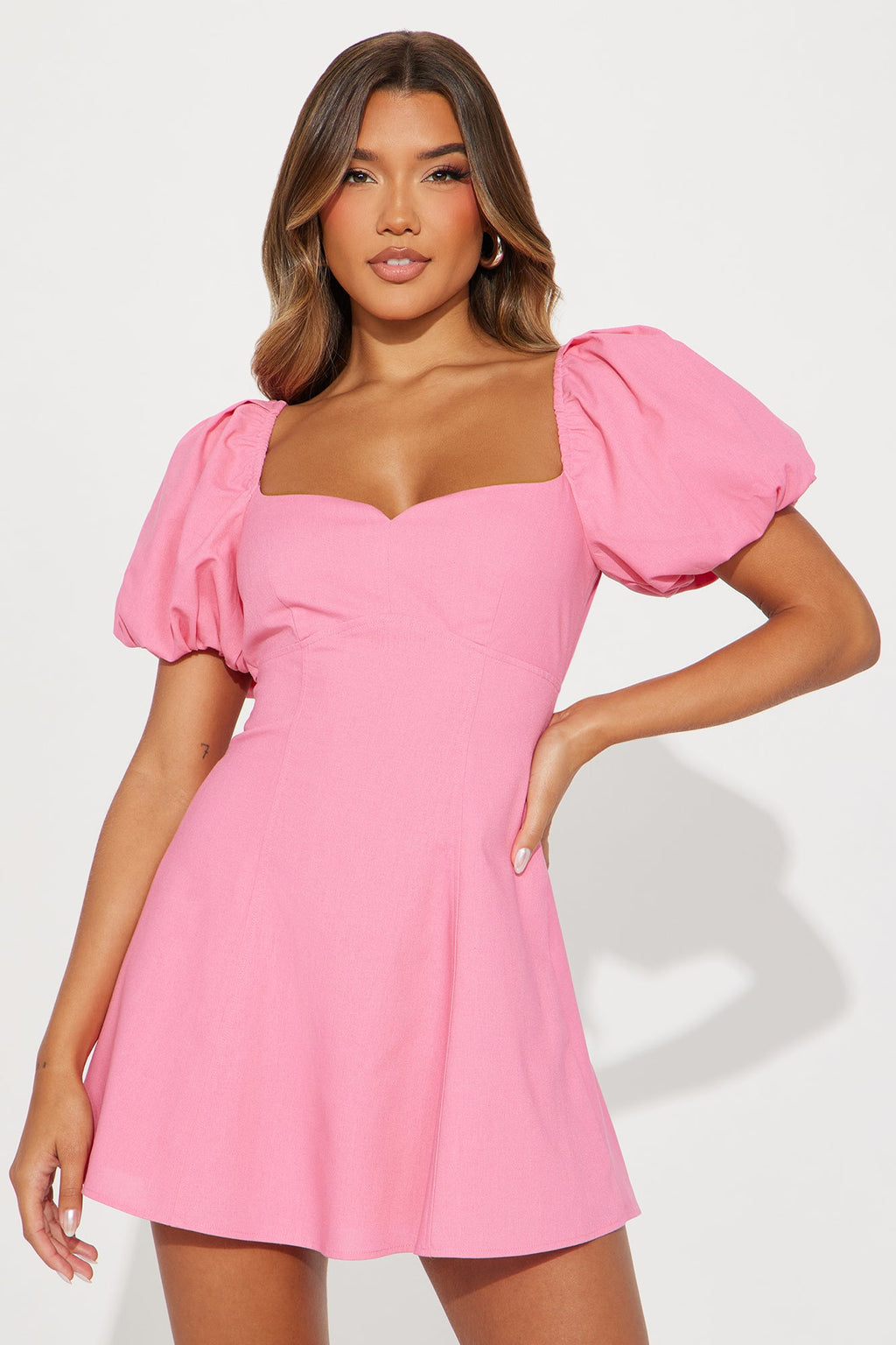 Sienna Linen Mini Dress - Pink