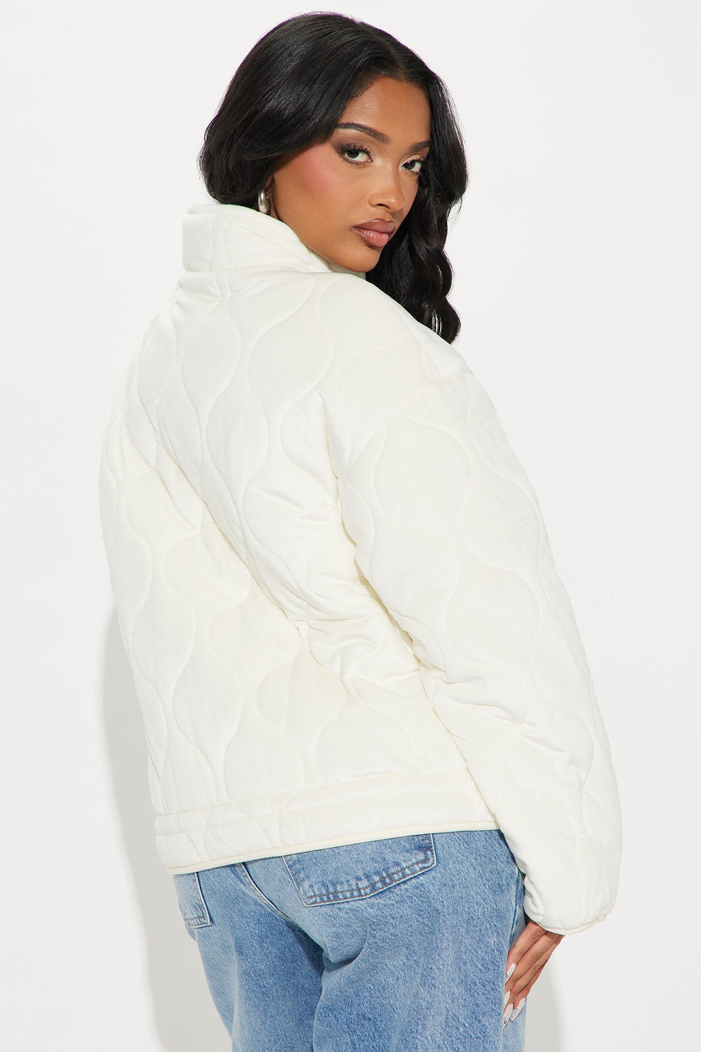 Ski Lift Lightweight Quilted Puffer Jacket - Cream