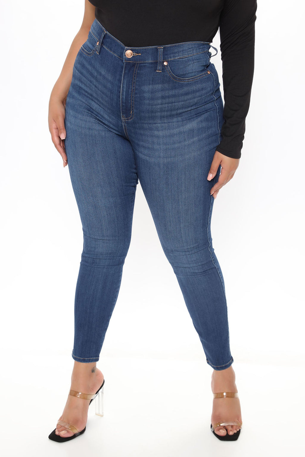 Curve Your Ways Skinny Jeans - Medium Blue Wash